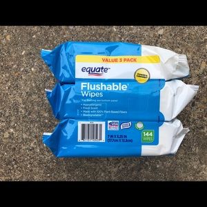 Sealed Equate Flushable Wipes 3 Packs of 48 (144)